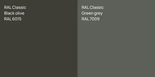 RAL 6015  Black olive vs RAL 7009  Green grey