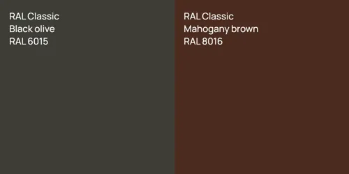 RAL 6015  Black olive vs RAL 8016  Mahogany brown