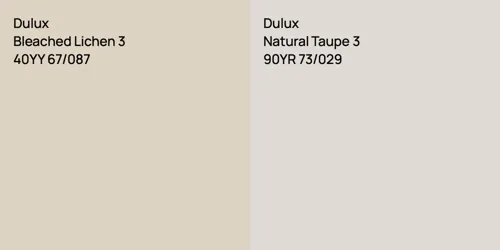 40YY 67/087 Bleached Lichen 3 vs 90YR 73/029 Natural Taupe 3