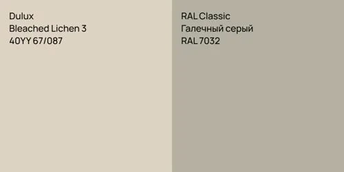 40YY 67/087 Bleached Lichen 3 vs RAL 7032 Галечный серый