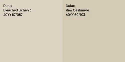 40YY 67/087 Bleached Lichen 3 vs 40YY 60/103 Raw Cashmere
