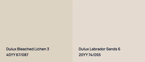 40YY 67/087 Bleached Lichen 3 vs 20YY 74/055 Labrador Sands 6