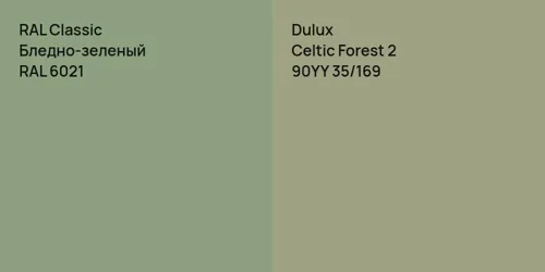 RAL 6021 Бледно-зеленый vs 90YY 35/169 Celtic Forest 2