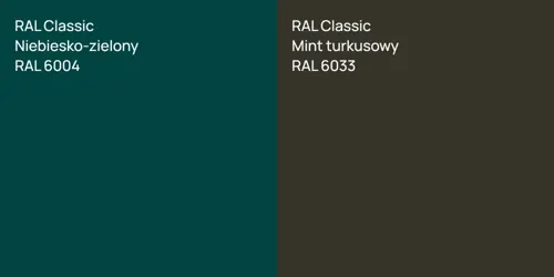 RAL 6004 Сине-зелёный vs RAL 6008  Brown green