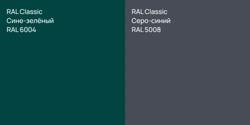 RAL 6004 Сине-зелёный vs RAL 5008 Серо-синий