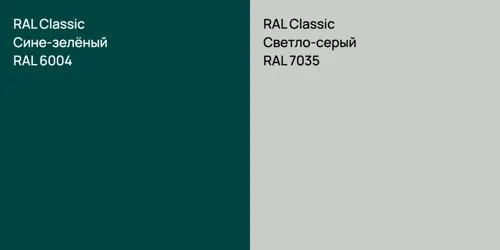 RAL 6004 Сине-зелёный vs RAL 7035 Светло-серый