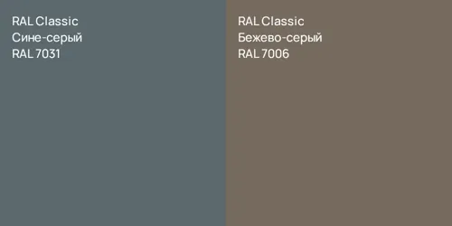 RAL 7031 Сине-серый vs RAL 7006 Бежево-серый