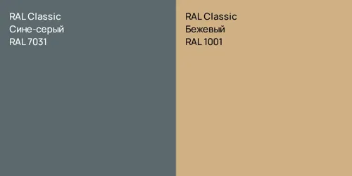 RAL 7031 Сине-серый vs RAL 1001 Бежевый