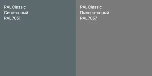 RAL 7031 Сине-серый vs RAL 7037 Пыльно-серый