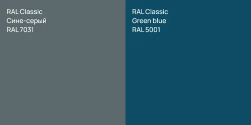RAL 7031 Сине-серый vs RAL 5001  Green blue