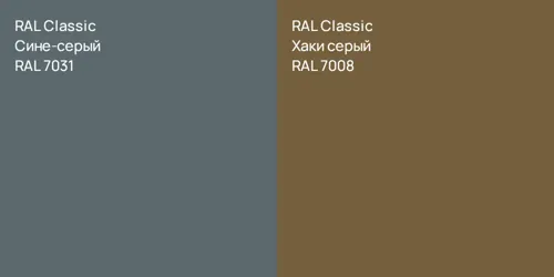 RAL 7031 Сине-серый vs RAL 7008 Хаки серый