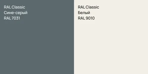 RAL 7031 Сине-серый vs RAL 9010 Белый