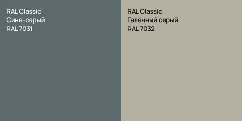 RAL 7031 Сине-серый vs RAL 7032 Галечный серый