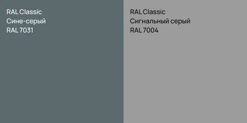 RAL 7031 Сине-серый vs RAL 7004 Сигнальный серый