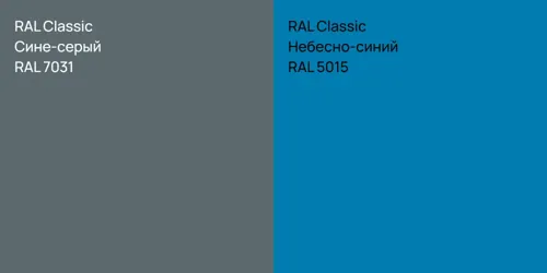 RAL 7031 Сине-серый vs RAL 5015 Небесно-синий