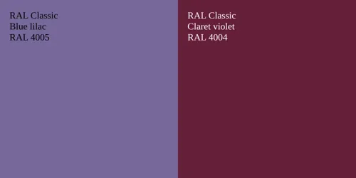 RAL 4005  Blue lilac vs RAL 4004  Claret violet
