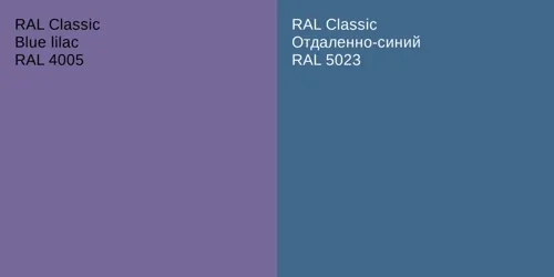RAL 4005  Blue lilac vs RAL 5023 Отдаленно-синий