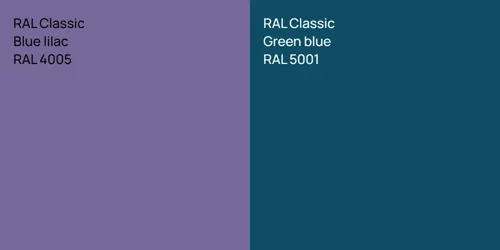 RAL 4005  Blue lilac vs RAL 5001  Green blue
