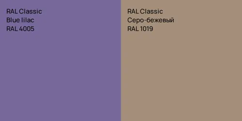 RAL 4005 Blue lilac vs RAL 1019 Серо-бежевый