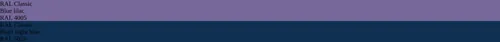 RAL 4005  Blue lilac vs RAL 5026  Pearl night blue