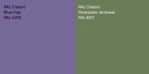 RAL 4005  Blue lilac vs RAL 6011 Резедово-зеленый