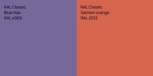 RAL 4005 Blue lilac vs RAL 2012 Salmon orange