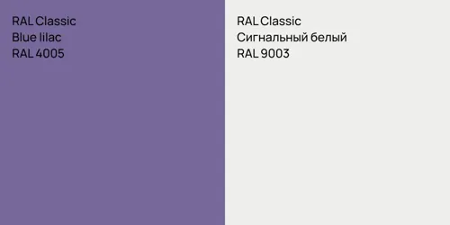 RAL 4005  Blue lilac vs RAL 9003 Сигнальный белый