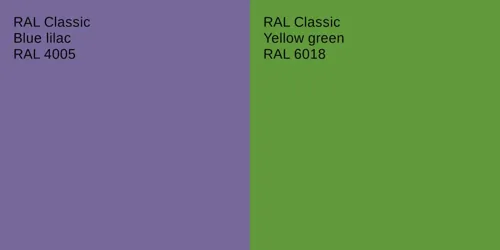 RAL 4005 Blue lilac vs RAL 6018 Yellow green