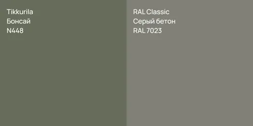 N448 Бонсай vs RAL 7023 Серый бетон