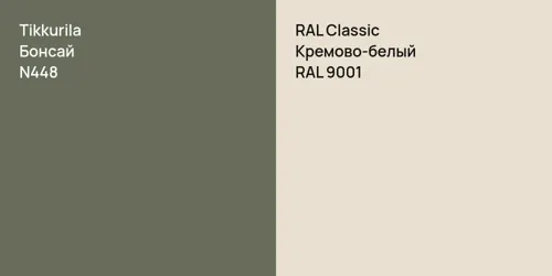 N448 Бонсай vs RAL 9001 Кремово-белый