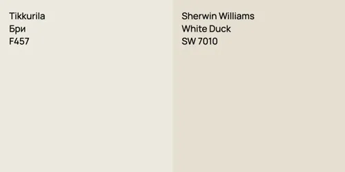 F457 Бри vs SW 7010 White Duck