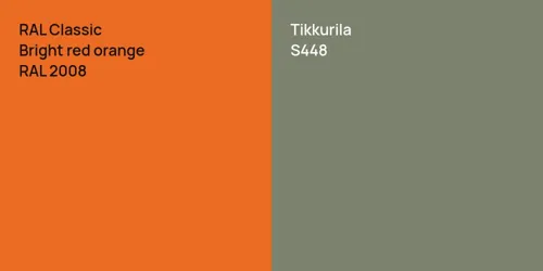 RAL 2008  Bright red orange vs S448 null