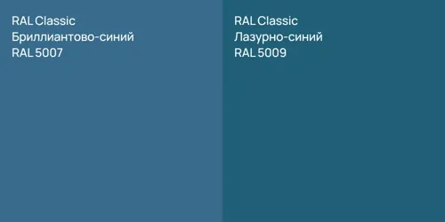 RAL 5007 Бриллиантово-синий vs RAL 5009 Лазурно-синий
