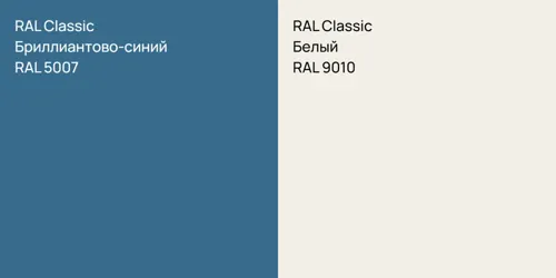 RAL 5007 Бриллиантово-синий vs RAL 9010 Белый