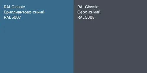 RAL 5007 Бриллиантово-синий vs RAL 5008 Серо-синий