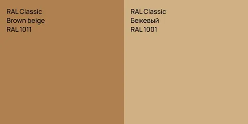 RAL 1011  Brown beige vs RAL 1001 Бежевый