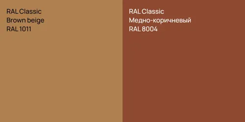 RAL 1011  Brown beige vs RAL 8004 Медно-коричневый