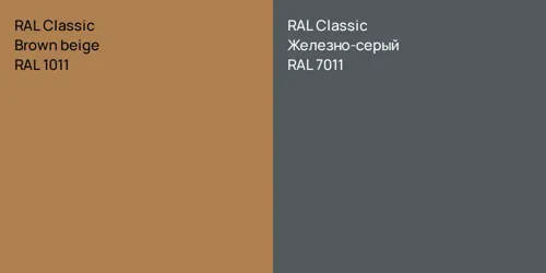 RAL 1011  Brown beige vs RAL 7011 Железно-серый