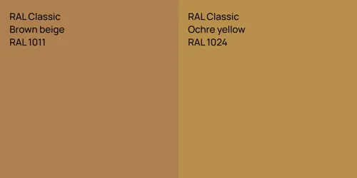 RAL 1011  Brown beige vs RAL 1024  Ochre yellow