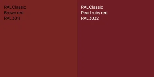 RAL 3011  Brown red vs RAL 3032  Pearl ruby red
