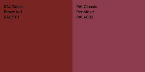 RAL 3011  Brown red vs RAL 4002  Red violet