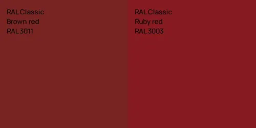 RAL 3011  Brown red vs RAL 3003  Ruby red