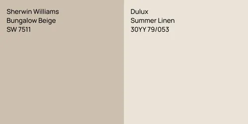 SW 7511 Bungalow Beige vs 30YY 79/053 Summer Linen