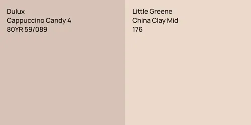 80YR 59/089 Cappuccino Candy 4 vs 176 China Clay Mid