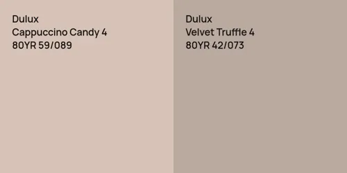 80YR 59/089 Cappuccino Candy 4 vs 80YR 42/073 Velvet Truffle 4