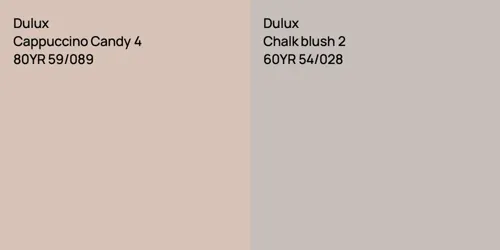 80YR 59/089 Cappuccino Candy 4 vs 60YR 54/028 Chalk blush 2