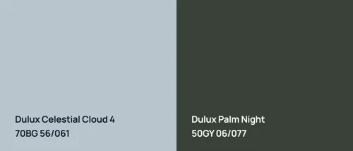 70BG 56/061 Celestial Cloud 4 vs 50GY 06/077 Palm Night