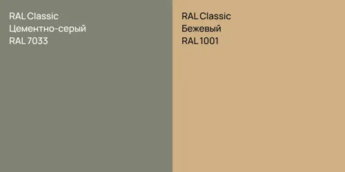 RAL 7033 Цементно-серый vs RAL 1001 Бежевый