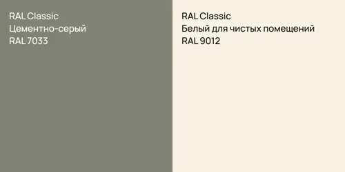 RAL 7033 Цементно-серый vs RAL 9012 Белый для чистых помещений
