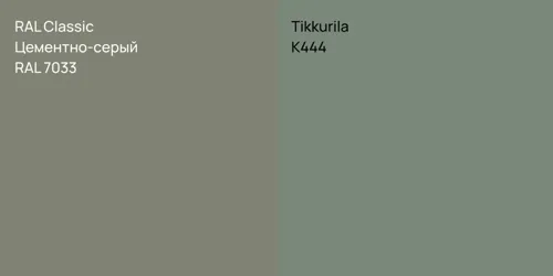 RAL 7033 Цементно-серый vs K444
